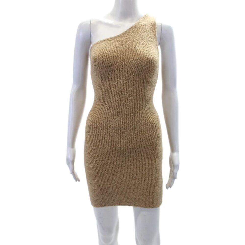 WARDROBE.NYC Womens HB Mini Dress - Beige Size S